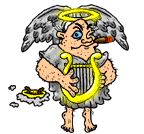 Gif animé ange harpe